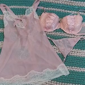 Beautiful Pastel Pink Lingerie Set